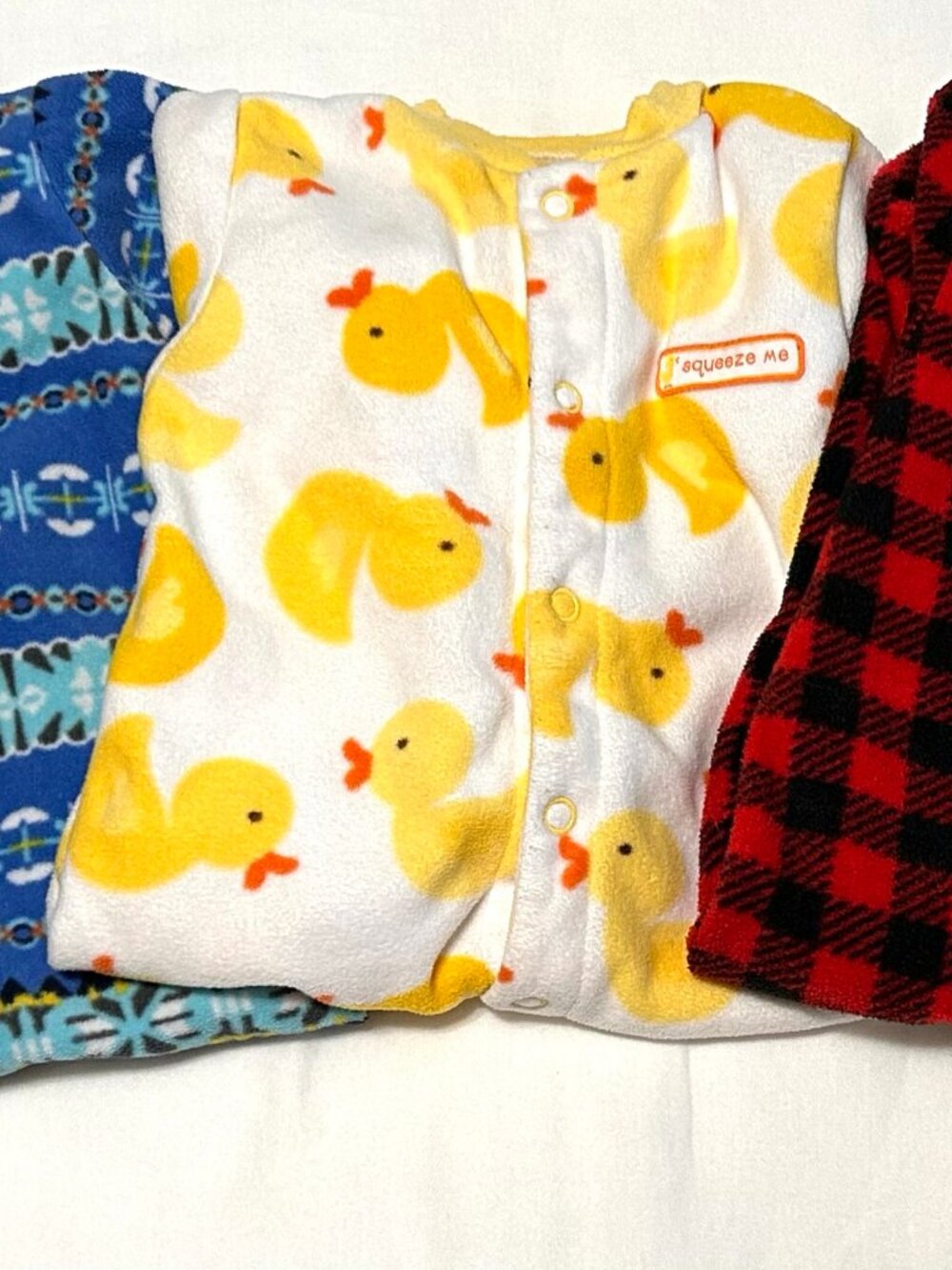 6 Month Fleece Pajama Sleepers 3 pieces! Like New